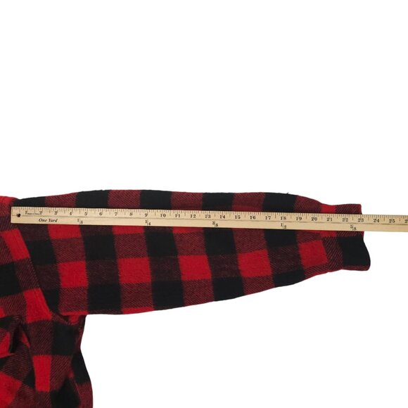 Towncraft Buffalo Plaid Shacket READ Shirt Jacket Mens L Vintage 80s Wool Blend - Picture 10 of 16
